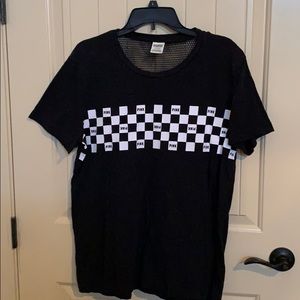 PINK black and white checkered Campus Tee Large